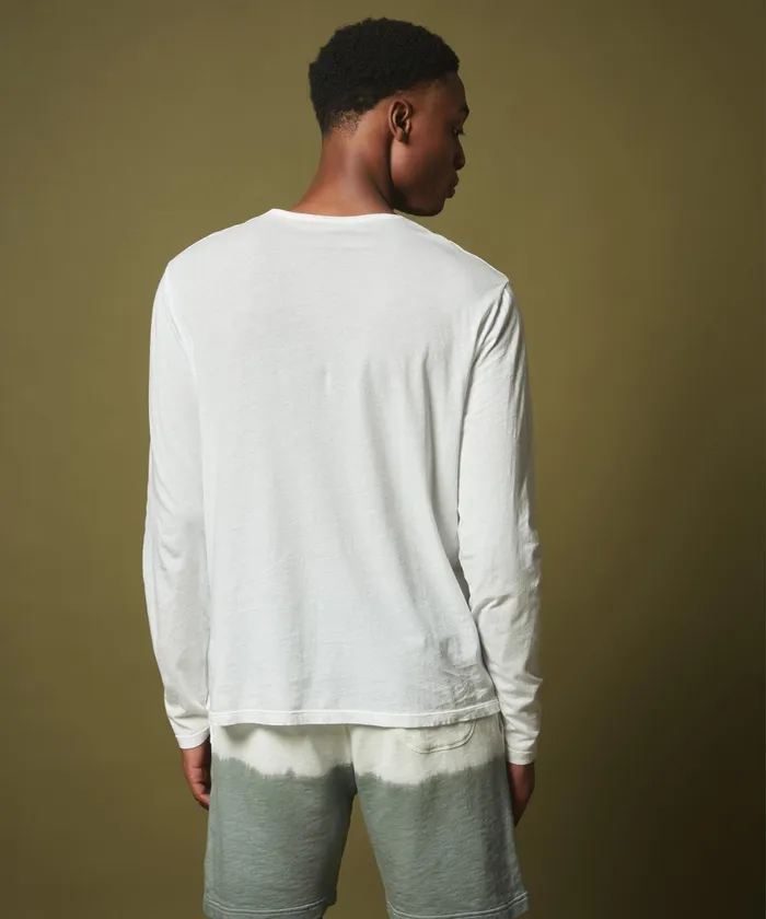 Men Hartford TShirts and Polos White Light Jersey Henley TShirt