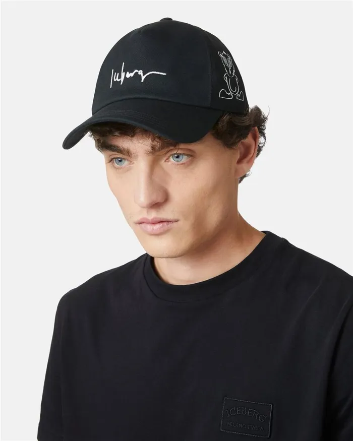 Men Hats Iceberg Baseball Cap With Bear Graphic Logo Men Hats Iceberg Baseball Cap With Bear Graphic Logo