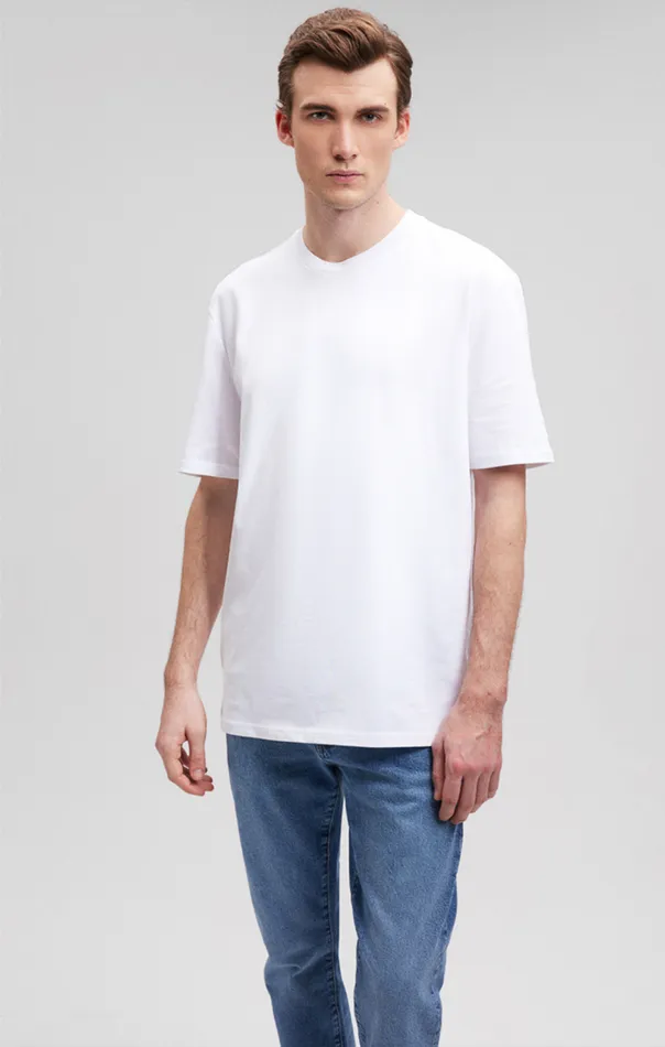 Men Heavy Weight TShirt In White Mavi Jeans TShirts