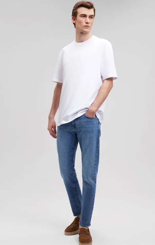 Men Heavy Weight TShirt In White Mavi Jeans TShirts Men Heavy Weight TShirt In White Mavi Jeans TShirts