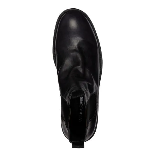 Men Jace Black Leather Boots Windsor Smith Boots