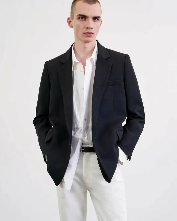 Men Jackets and Coats Nili Lotan DUMAS BLAZER Black