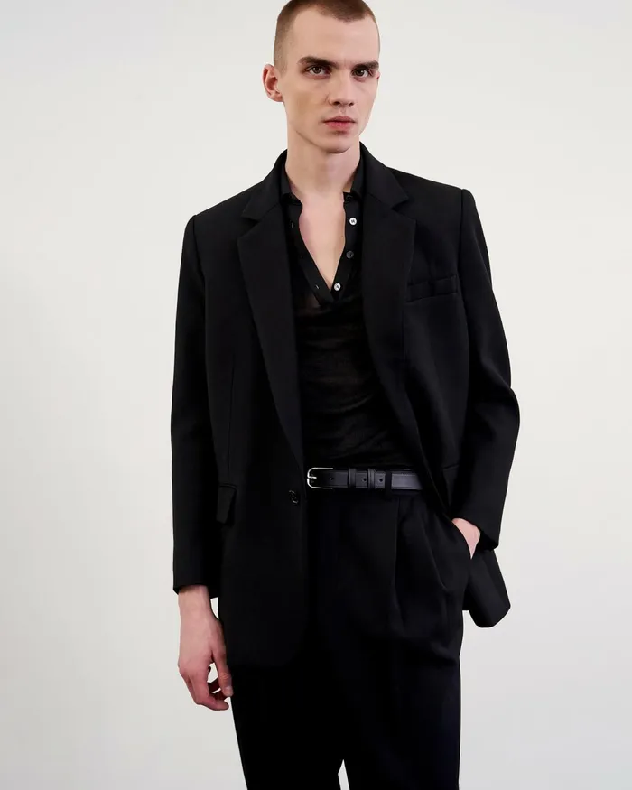 Men Jackets and Coats Nili Lotan DUMAS BLAZER Black
