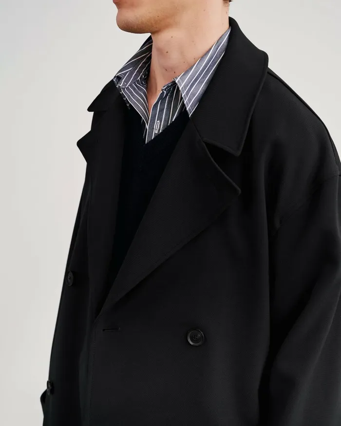 Men Jackets and Coats Nili Lotan ERNEST TRENCH COAT Black