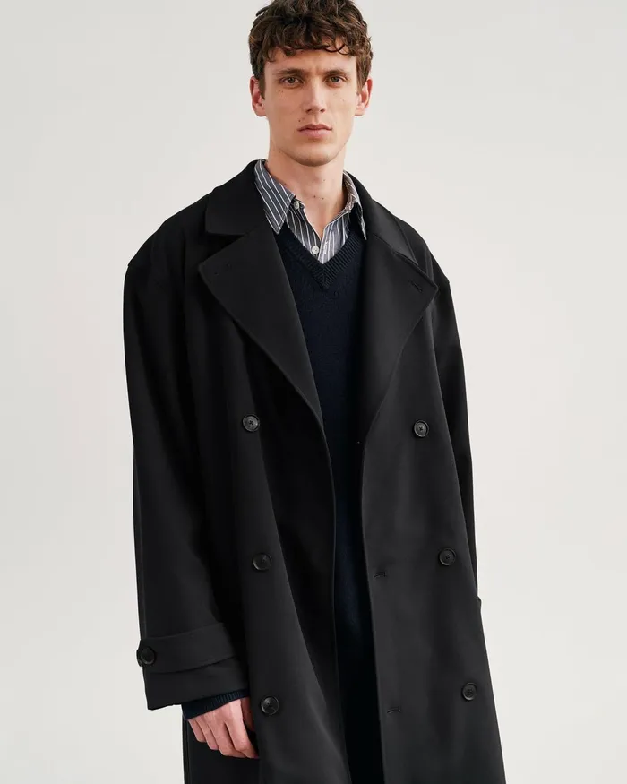 Men Jackets and Coats Nili Lotan ERNEST TRENCH COAT Black