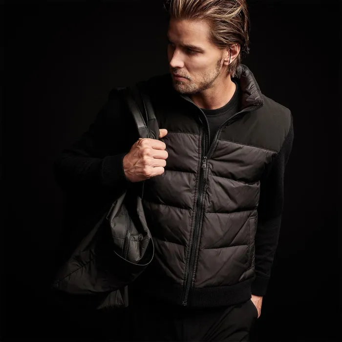 Men JacketsOuterwear James Perse Luxury Down Front Zip Sweater Black