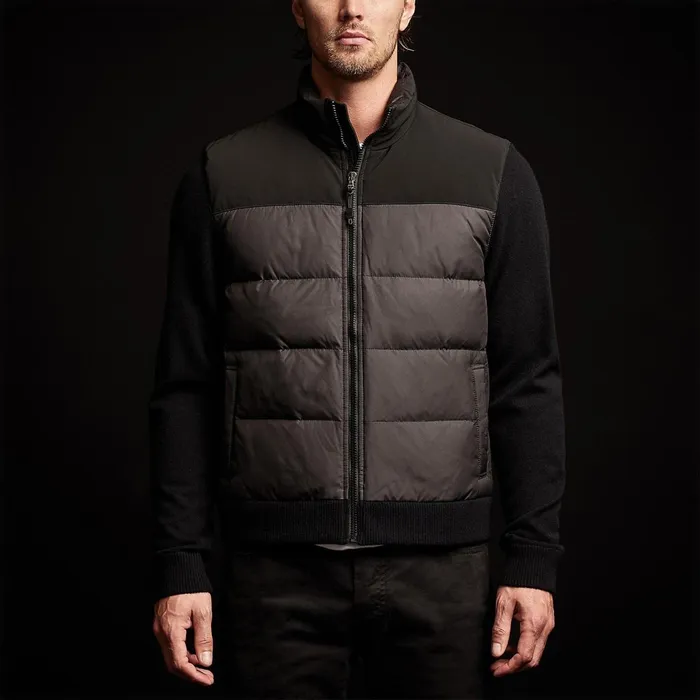 Men JacketsOuterwear James Perse Luxury Down Front Zip Sweater Black