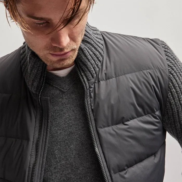 Men JacketsOuterwear James Perse Mixed Media Zip Front Jacket Carbon