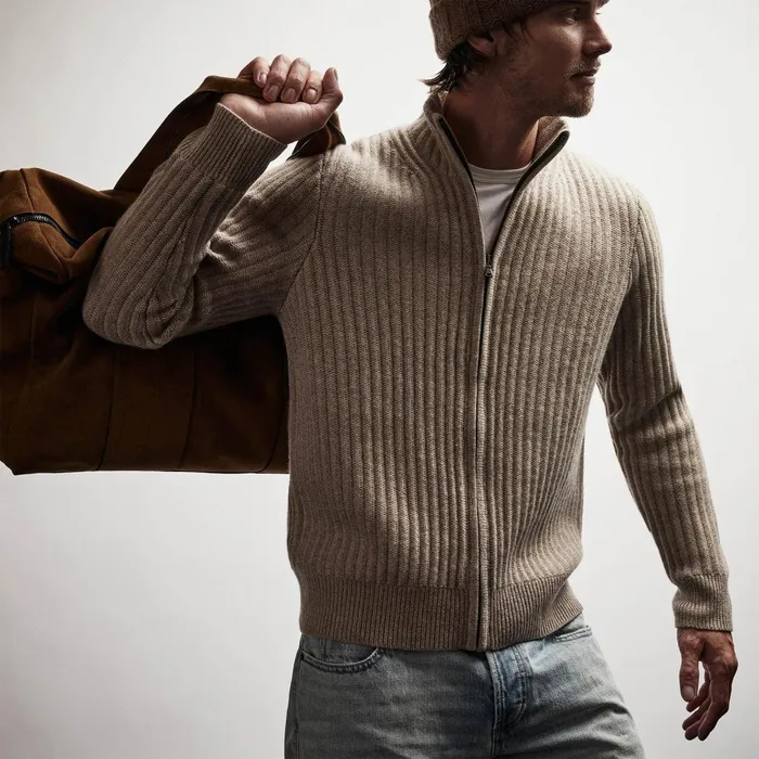 Men JacketsOuterwear James Perse Recycled Cashmere Cardigan Coyote