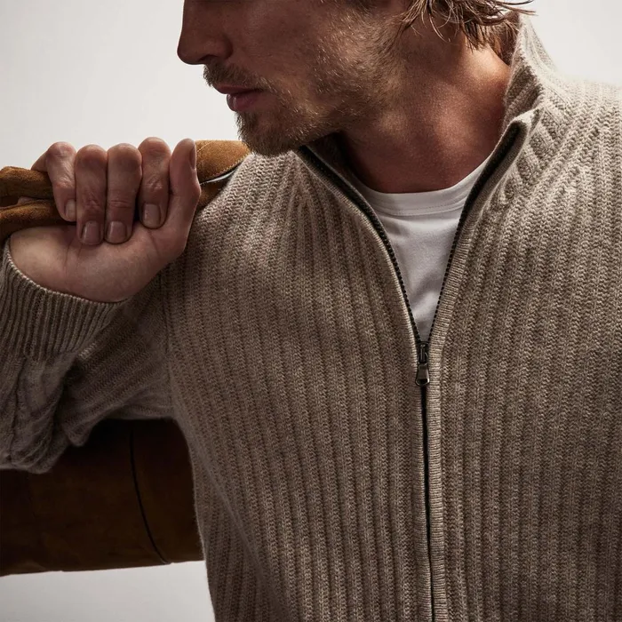 Men JacketsOuterwear James Perse Recycled Cashmere Cardigan Coyote