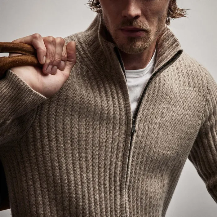 Men JacketsOuterwear James Perse Recycled Cashmere Cardigan Coyote