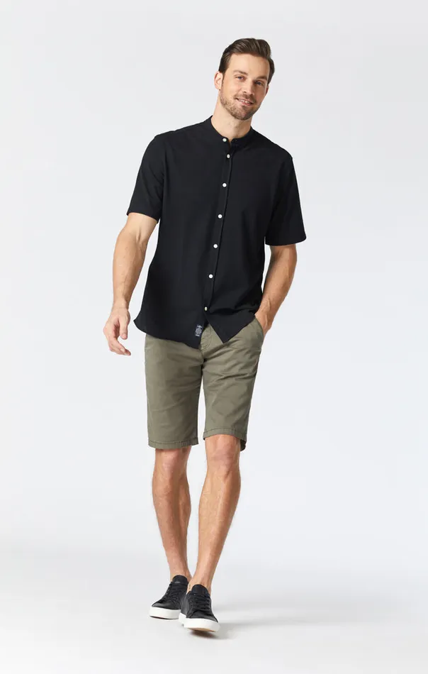 Men Jacob Shorts In Dusty Olive Sateen Twill Mavi Jeans Shorts