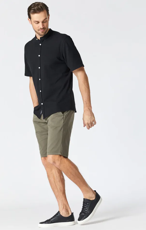 Men Jacob Shorts In Dusty Olive Sateen Twill Mavi Jeans Shorts