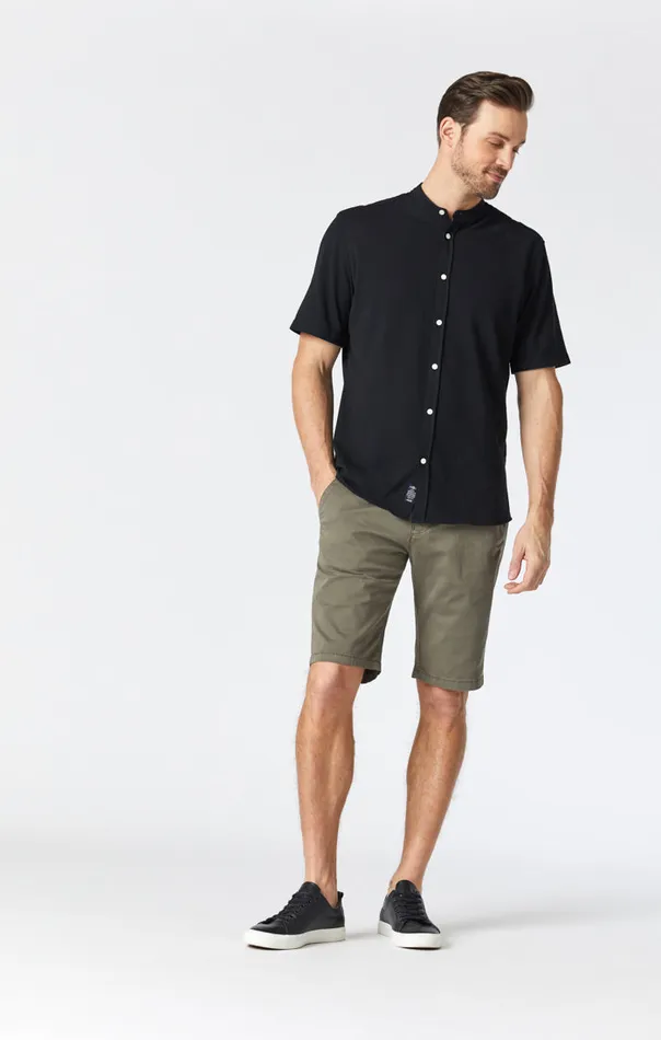 Men Jacob Shorts In Dusty Olive Sateen Twill Mavi Jeans Shorts
