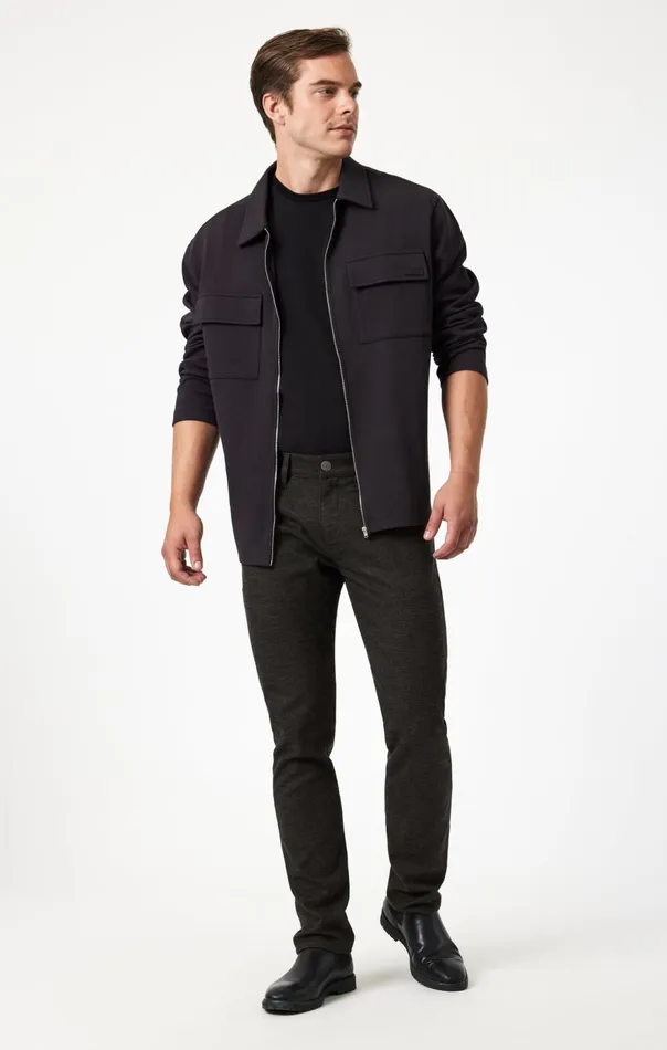 Men Jake Slim Leg In Brown Herringbone Mavi Jeans Pants