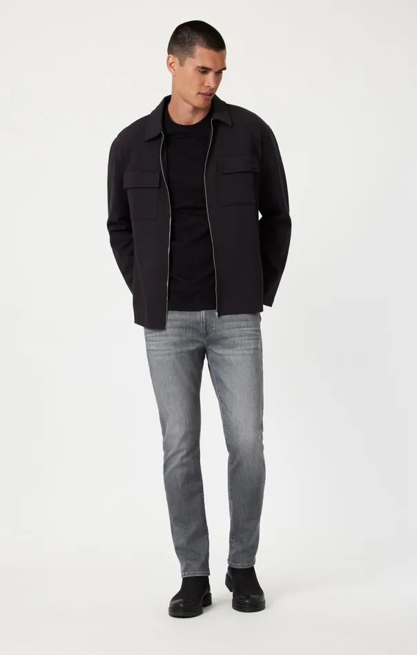 Men Jake Slim Leg In Light Smoke Feather Blue Mavi Jeans Denim