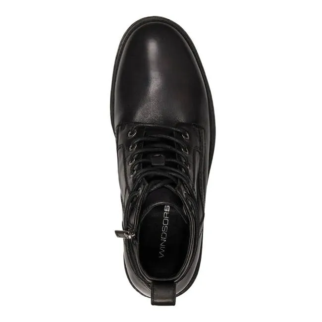 Men Jensen Black Leather Boots Windsor Smith Boots