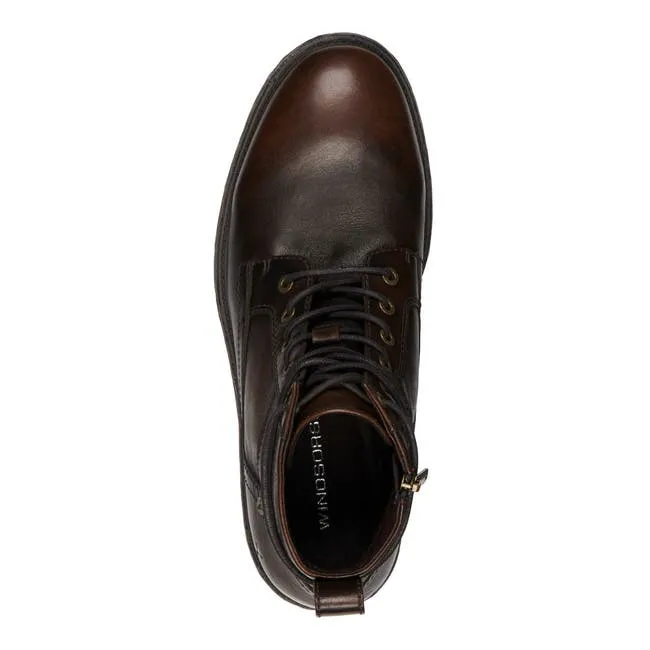 Men Jensen Tobacco Leather Boots Windsor Smith Boots