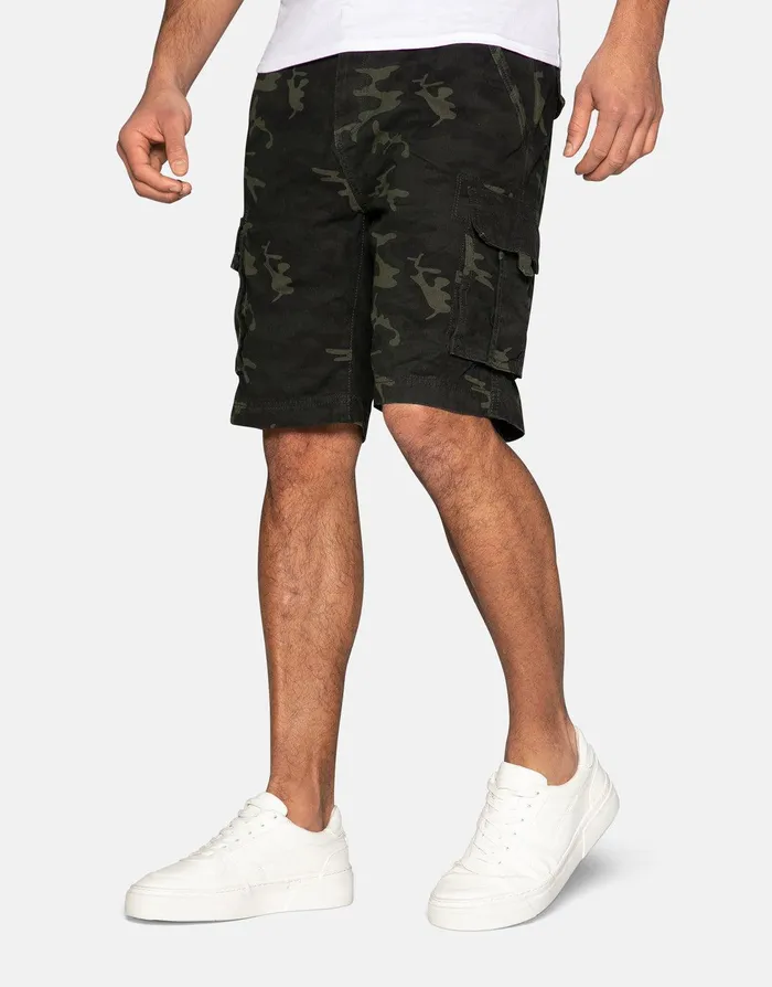 Men Khaki Camo Cargo Shorts Khaki Threadbare Shorts