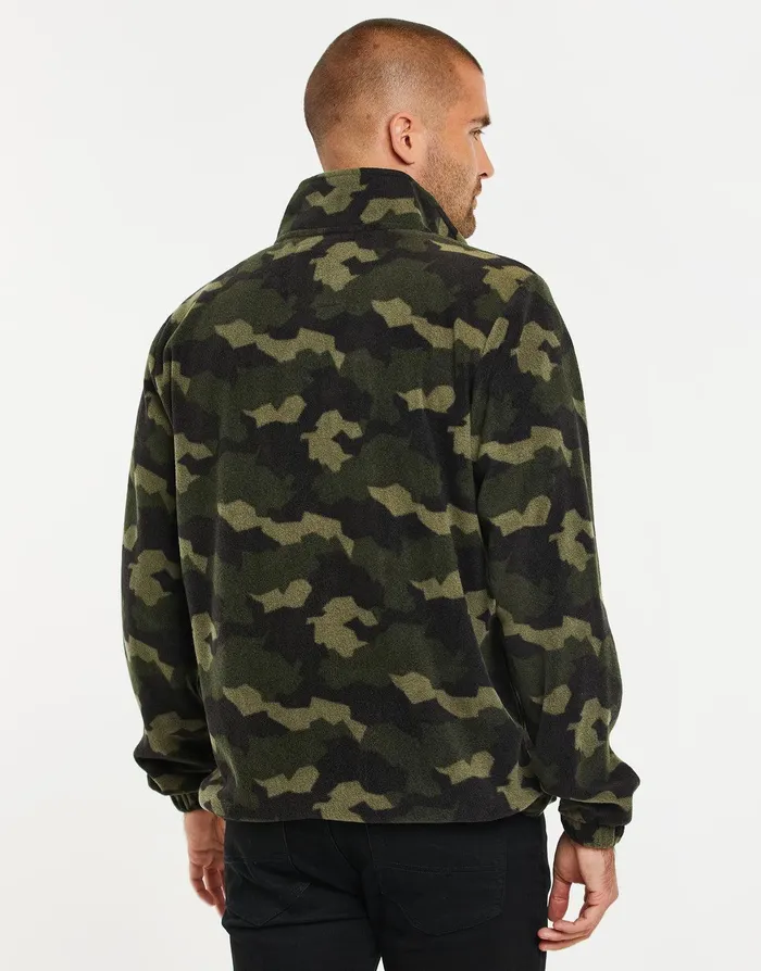 Men Khaki Camo ZipThrough Borg Fleece Khaki Camo Threadbare Sweatshirts Men Khaki Camo ZipThrough Borg Fleece Khaki Camo Threadbare Sweatshirts