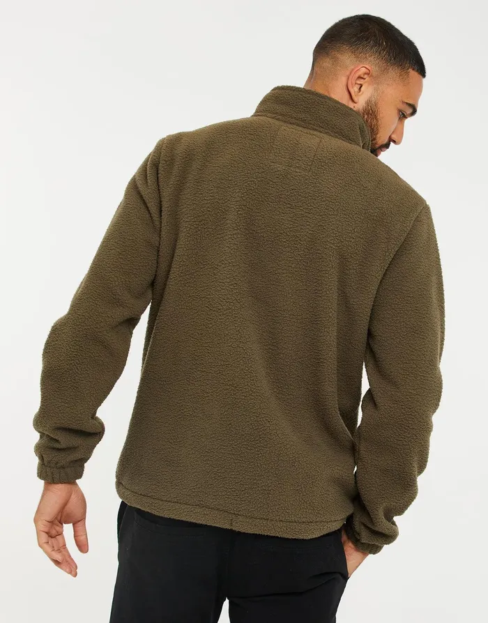 Men Khaki Faux Borg Quarter Zip Fleece Khaki Threadbare Sweatshirts Men Khaki Faux Borg Quarter Zip Fleece Khaki Threadbare Sweatshirts