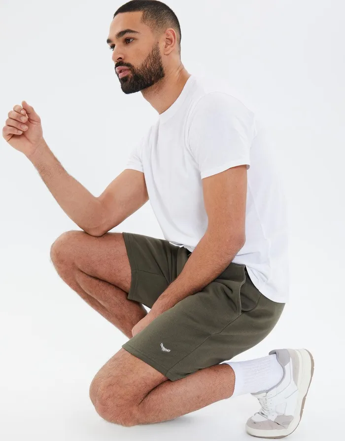 Men Khaki Fleece Shorts Khaki Threadbare Shorts Men Khaki Fleece Shorts Khaki Threadbare Shorts