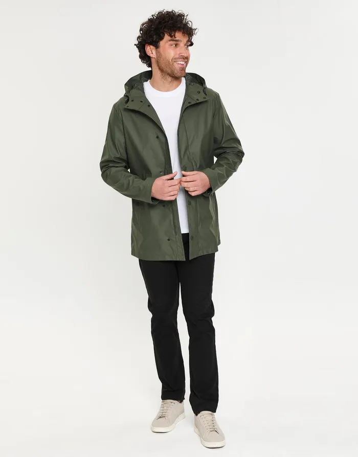 Men Khaki Hooded Showerproof Mac Khaki Threadbare Jacket and Coats Men Khaki Hooded Showerproof Mac Khaki Threadbare Jacket and Coats