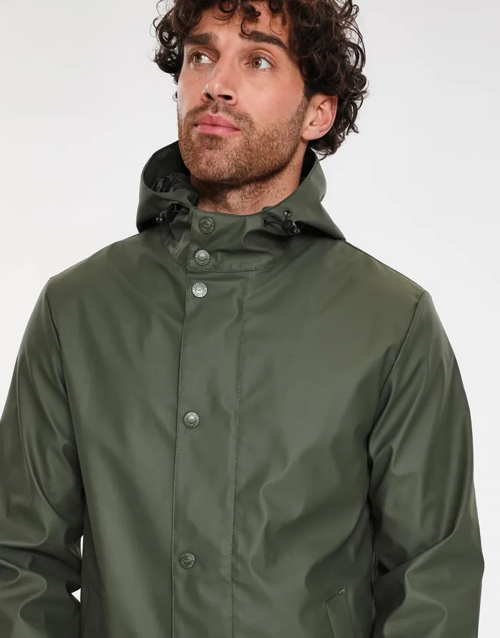 Men Khaki Hooded Showerproof Mac Khaki Threadbare Jacket and Coats Men Khaki Hooded Showerproof Mac Khaki Threadbare Jacket and Coats