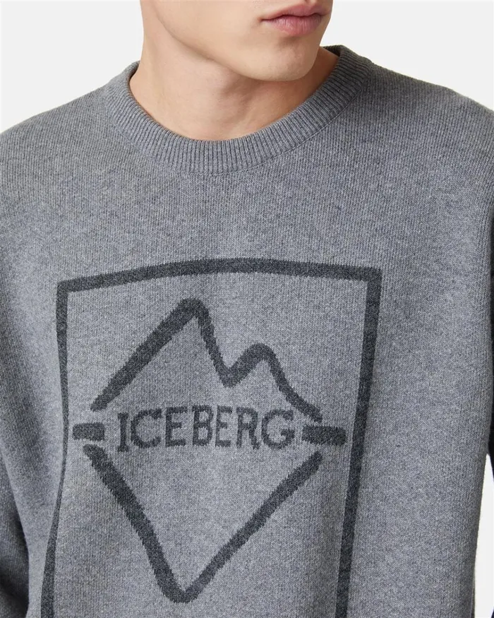 Men KNITWEAR Iceberg Crewneck Wool Blend Sweater Men KNITWEAR Iceberg Crewneck Wool Blend Sweater