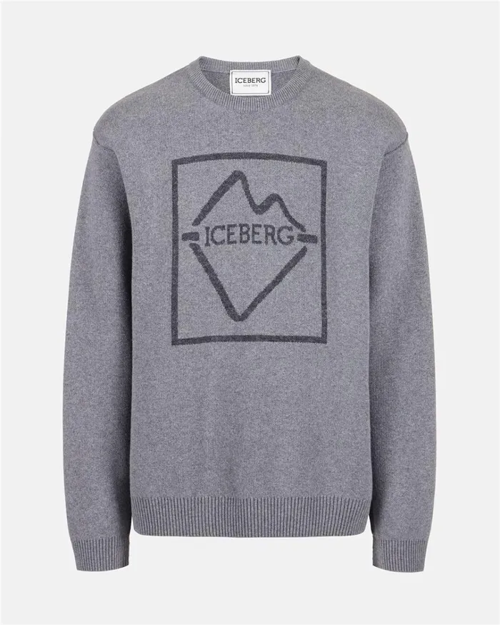 Men KNITWEAR Iceberg Crewneck Wool Blend Sweater Men KNITWEAR Iceberg Crewneck Wool Blend Sweater