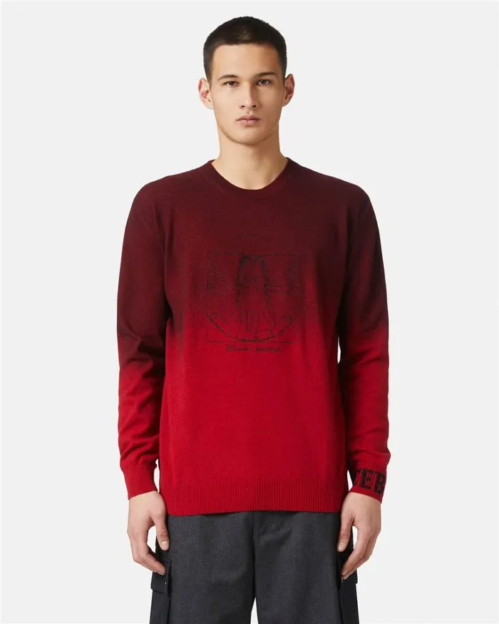 Men KNITWEAR Iceberg Gradient Red Wool Sweater