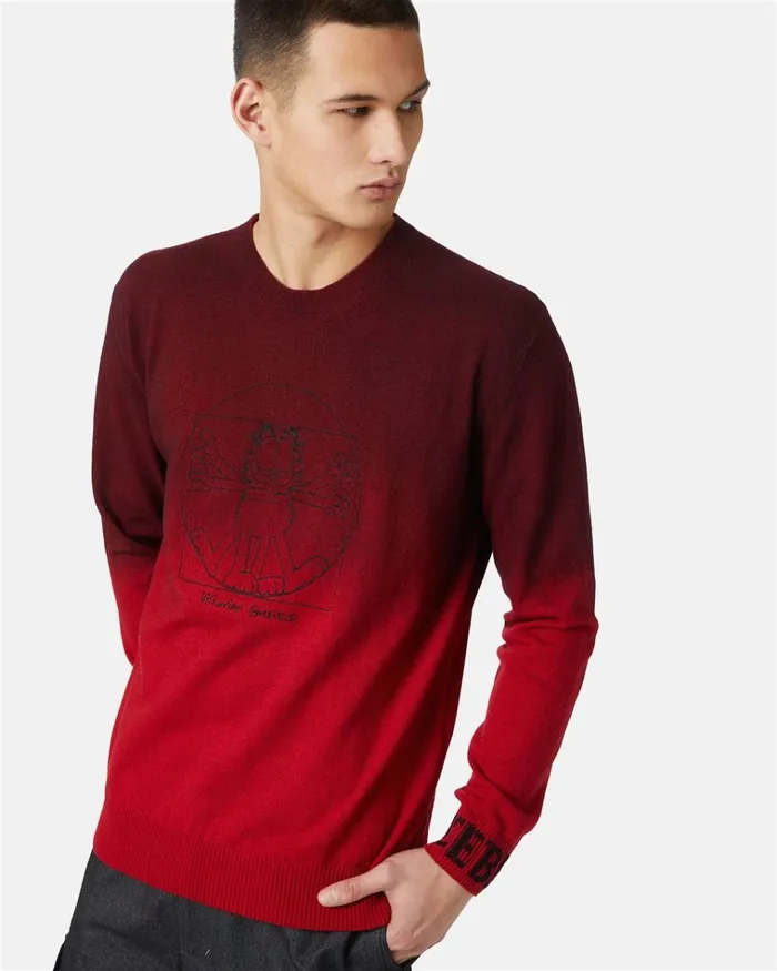 Men KNITWEAR Iceberg Gradient Red Wool Sweater