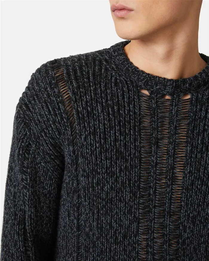 Men KNITWEAR Iceberg Gray Wool Blend Sweater Men KNITWEAR Iceberg Gray Wool Blend Sweater
