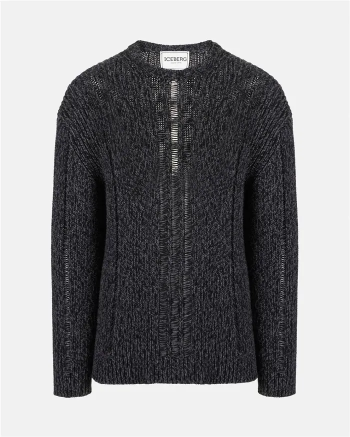 Men KNITWEAR Iceberg Gray Wool Blend Sweater Men KNITWEAR Iceberg Gray Wool Blend Sweater