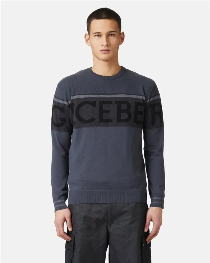 Men KNITWEAR Iceberg Wool Sweater With Logo
