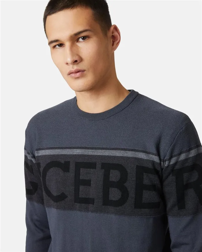 Men KNITWEAR Iceberg Wool Sweater With Logo Men KNITWEAR Iceberg Wool Sweater With Logo