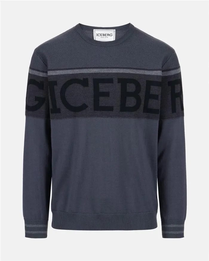 Men KNITWEAR Iceberg Wool Sweater With Logo Men KNITWEAR Iceberg Wool Sweater With Logo