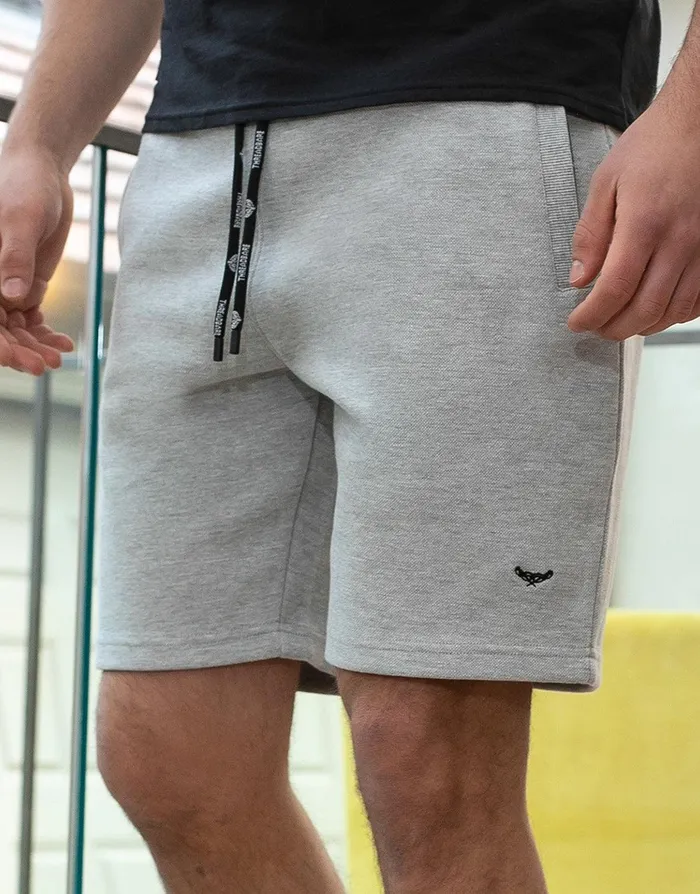 Men Light Grey Casual Logo Shorts Grey Marl Threadbare Shorts Men Light Grey Casual Logo Shorts Grey Marl Threadbare Shorts