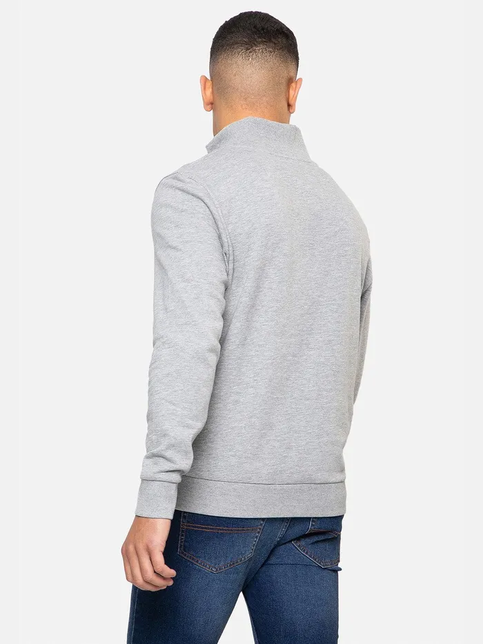 Men Light Grey Quarter Zip Knitted Sweatshirt Grey Marl Threadbare Sweatshirts Men Light Grey Quarter Zip Knitted Sweatshirt Grey Marl Threadbare Sweatshirts