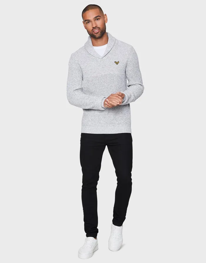 Men Light Grey Shawl Jumper Light Grey Threadbare Knitwear Men Light Grey Shawl Jumper Light Grey Threadbare Knitwear