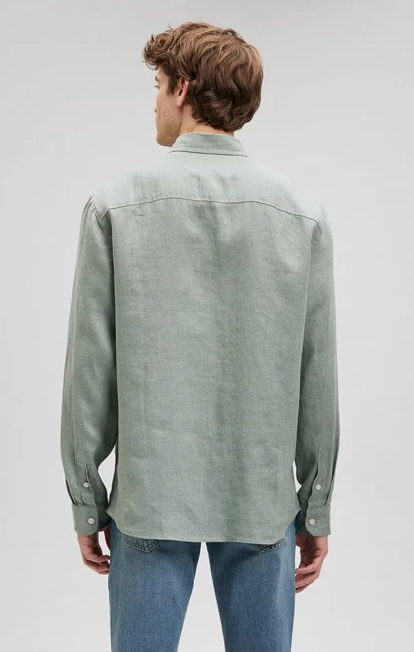 Men Linen ButtonUp Shirt In Chinois Green Mavi Jeans TShirts