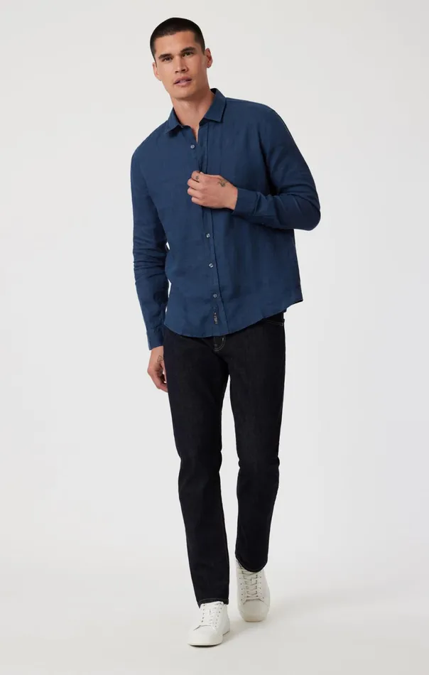 Men Linen ButtonUp Shirt In Moonlit Ocean Mavi Jeans Shirts Men Linen ButtonUp Shirt In Moonlit Ocean Mavi Jeans Shirts