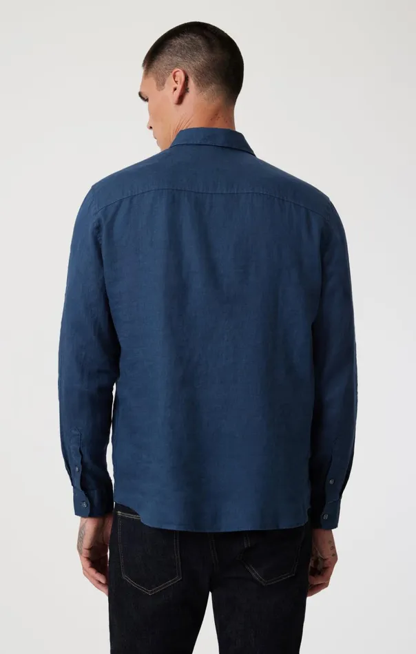 Men Linen ButtonUp Shirt In Moonlit Ocean Mavi Jeans Shirts Men Linen ButtonUp Shirt In Moonlit Ocean Mavi Jeans Shirts