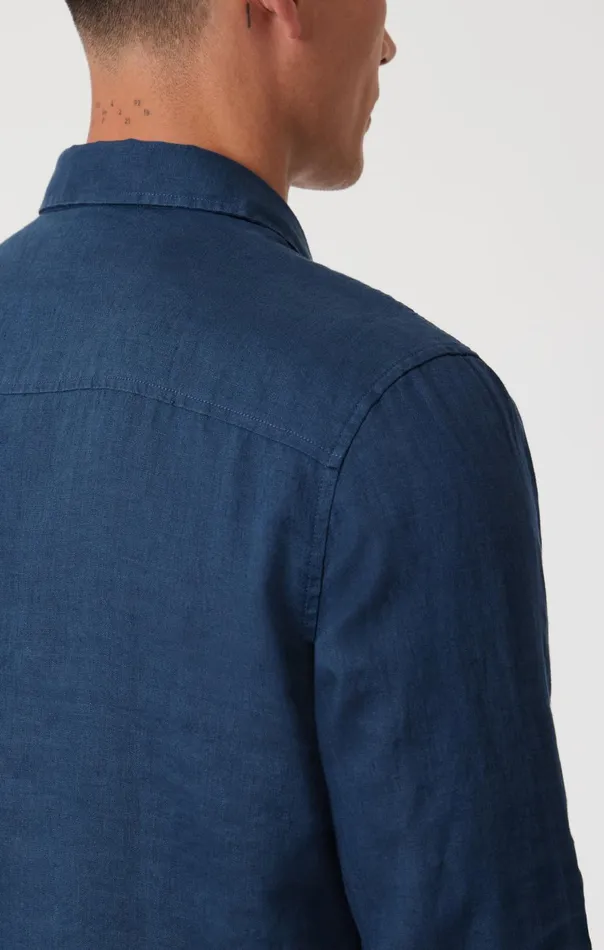 Men Linen ButtonUp Shirt In Moonlit Ocean Mavi Jeans Shirts Men Linen ButtonUp Shirt In Moonlit Ocean Mavi Jeans Shirts