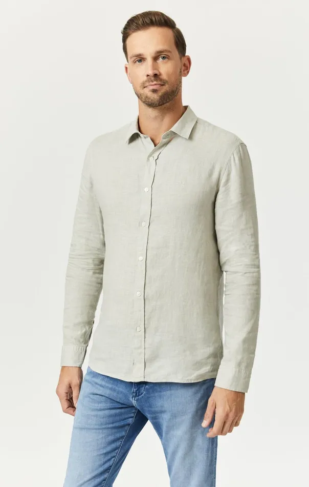 Men Linen ButtonUp Shirt In Moonstruck Mavi Jeans TShirts