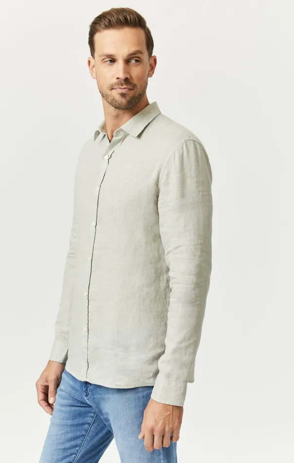 Men Linen ButtonUp Shirt In Moonstruck Mavi Jeans TShirts