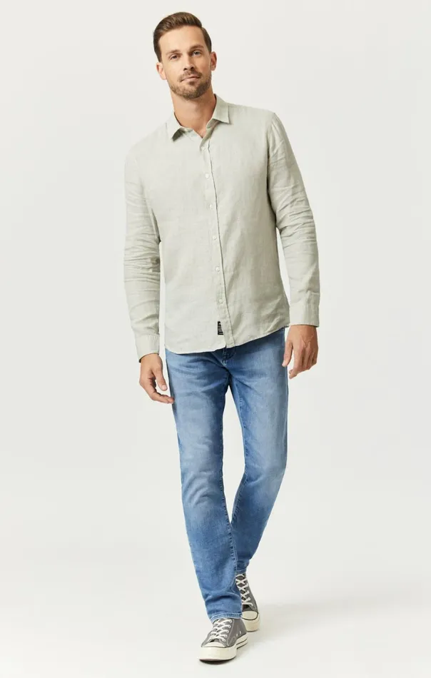 Men Linen ButtonUp Shirt In Moonstruck Mavi Jeans TShirts