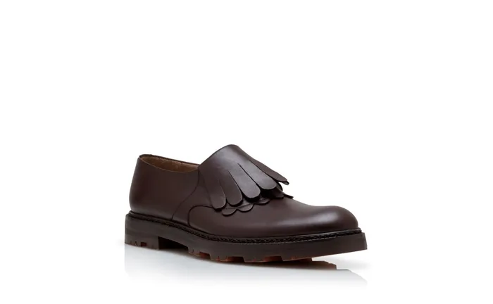 Men Loafers Manolo Blahnik ACRONTE Dark Brown Calf Leather Loafers