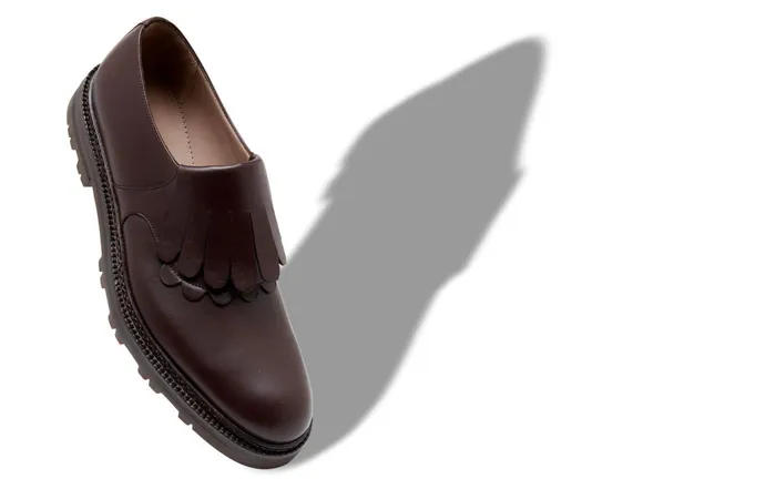 Men Loafers Manolo Blahnik ACRONTE Dark Brown Calf Leather Loafers Men Loafers Manolo Blahnik ACRONTE Dark Brown Calf Leather Loafers