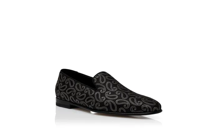 Men Loafers Manolo Blahnik MARIO Black Silk Jacquard Loafers